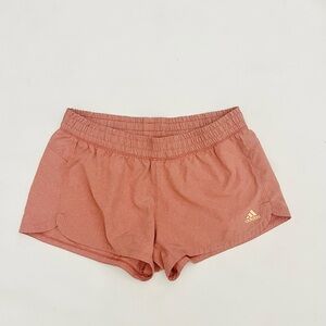 Adidas Shorts Womens Size M peach pink orange pull On Polyester Casual Athletic